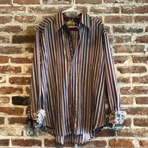 Robert Graham Striped Men’s Dress Shirt - XL